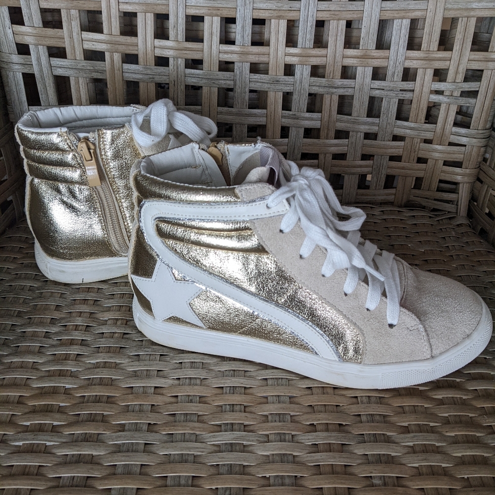 Women's Gold Hightops Sneakers